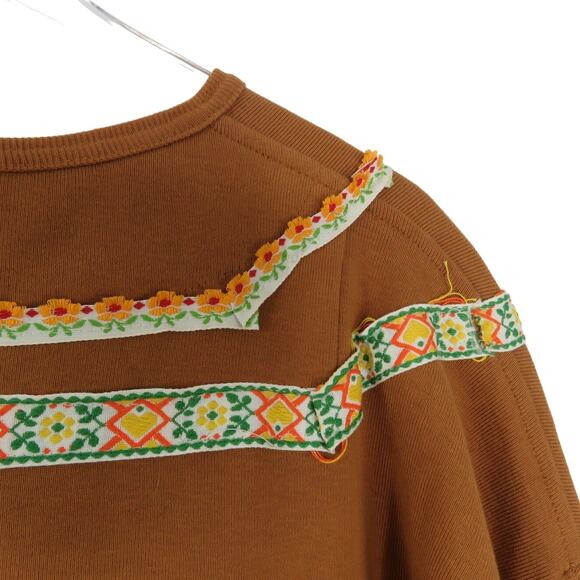 Vintage Songwriter Embroidered Brown Boho Western Tassel Blouse Small- Medium - Picture 6 of 9